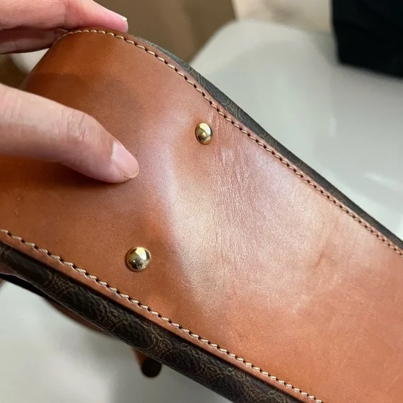 CELINE BROWN MACADAM PVC LEATHER HANDBAG - Picture 8 of 16